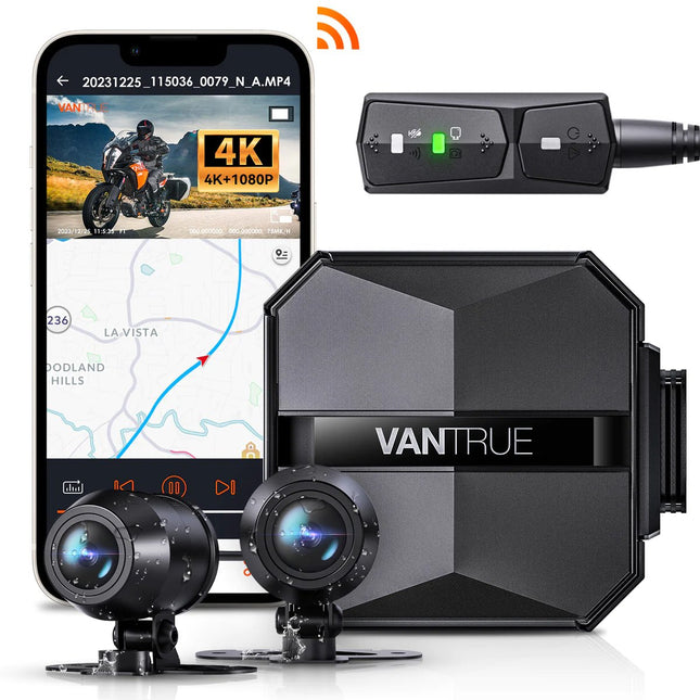 Vantrue F1 4K Dual Wifi GPS motorcycle dashcam