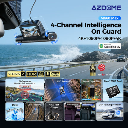 <tc>AZDome M660 Max 4CH 128GB 4K Wifi GPS 360-degree dashcam</tc>