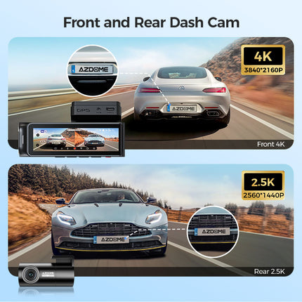 AZDome M360 2CH 4K Wifi GPS 64gb dashcam