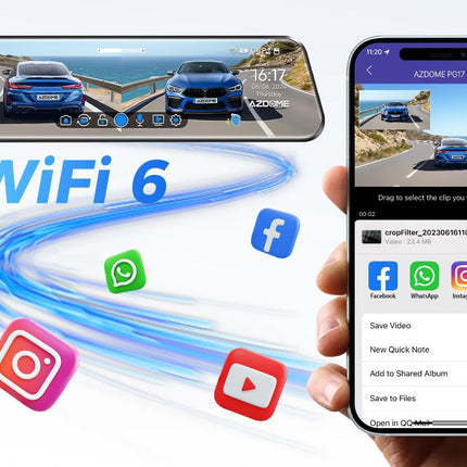 AZDome PG17 Max 4K 2CH Wifi GPS 64gb dashcam