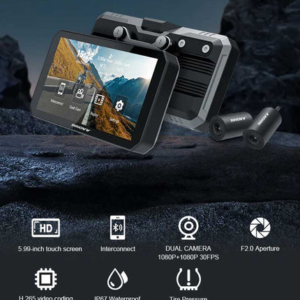 Innovv N1 Pro 2CH Wifi GPS Carplay monitor and dashcam for motorcycle