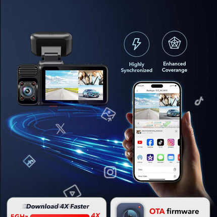 <tc>Redtiger F17 3CH 4K Wifi GPS 64gb dashcam</tc>