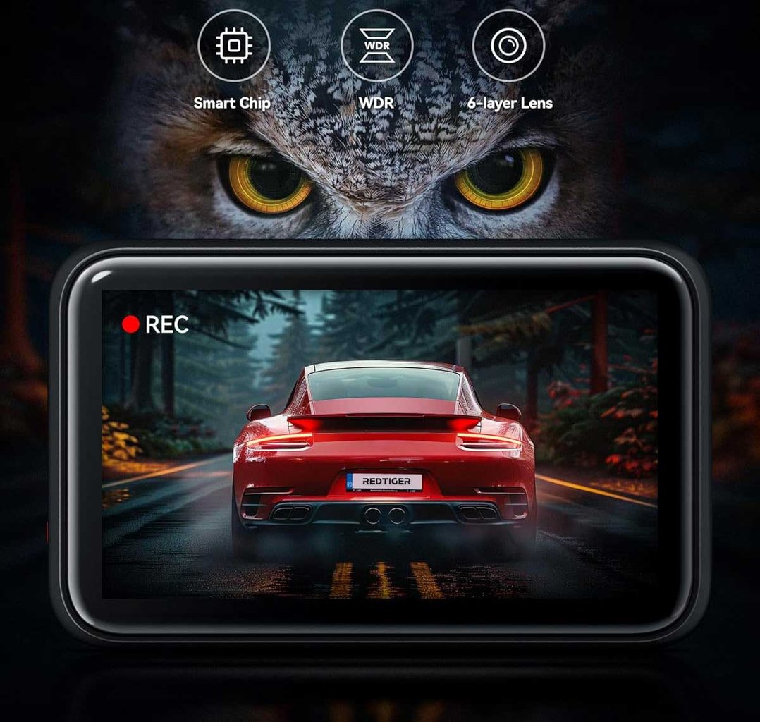 Redtiger F4 4K Touch Wifi GPS 32gb dashcam