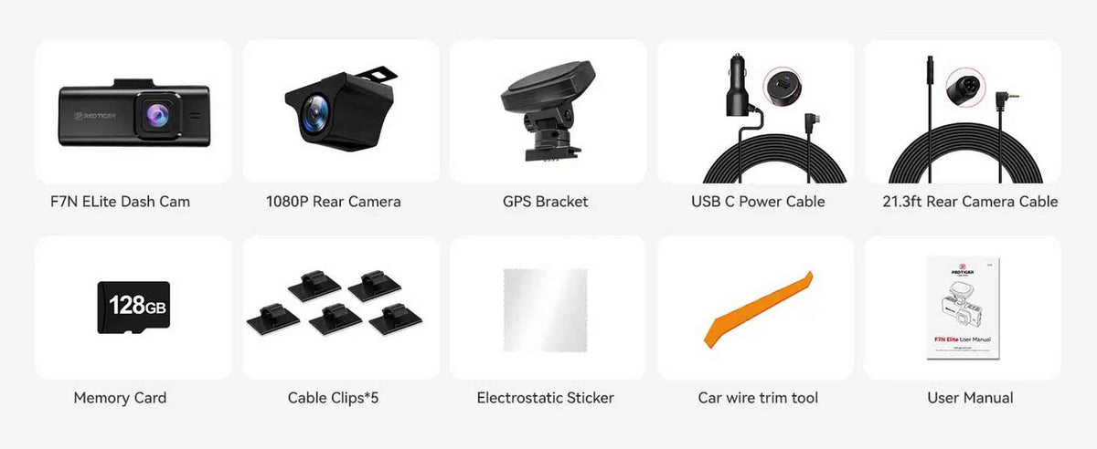 Redtiger F7N Elite 4K Touch Wifi GPS 2CH 128gb dashcam