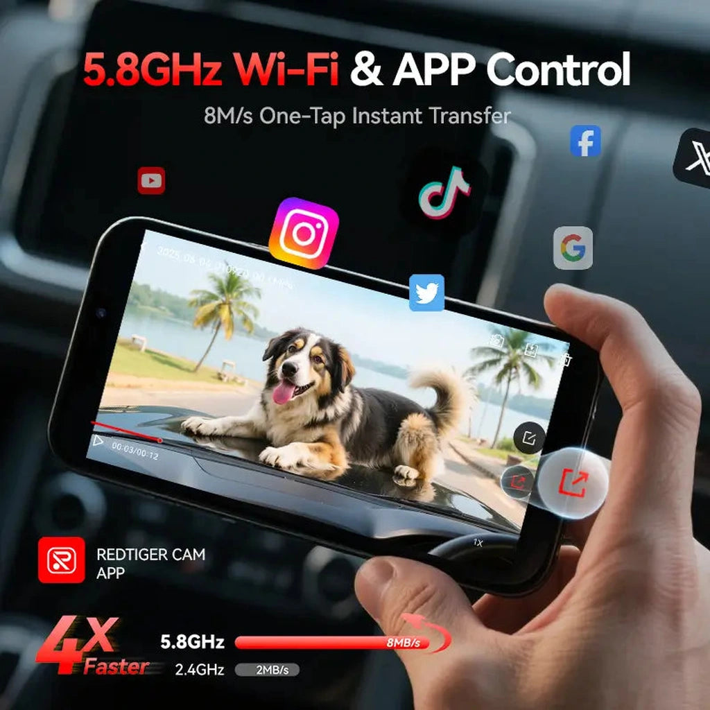 Redtiger F7N Elite 4K Touch Wifi GPS 2CH 128gb dashcam