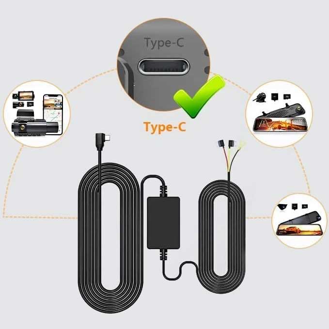 Redtiger hardwire kit USB-C 3-wire