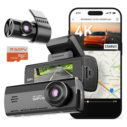SAFY9 2CH 4K Wifi GPS 256gb dashcam