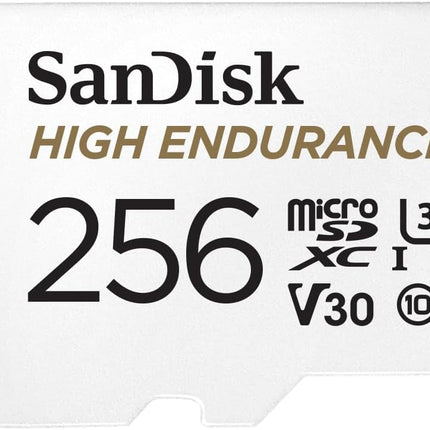 <tc>SanDisk 256GB High Endurance U3 V30 microSD card</tc>