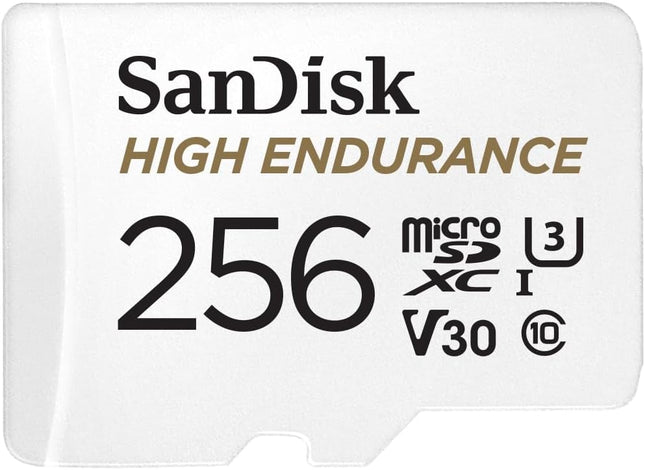 <tc>SanDisk 256GB High Endurance U3 V30 microSD card</tc>