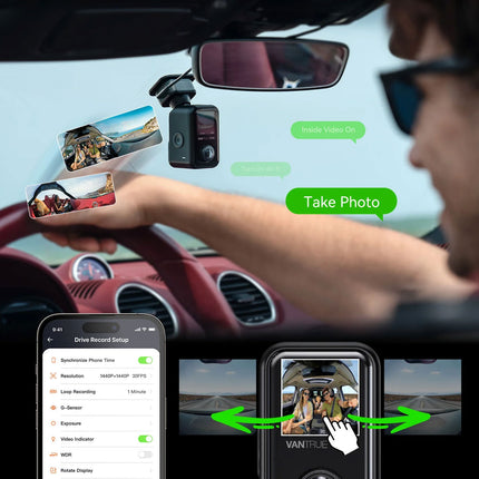 Vantrue E360 Cloud 5K 2CH Wifi GPS 360 degree dashcam