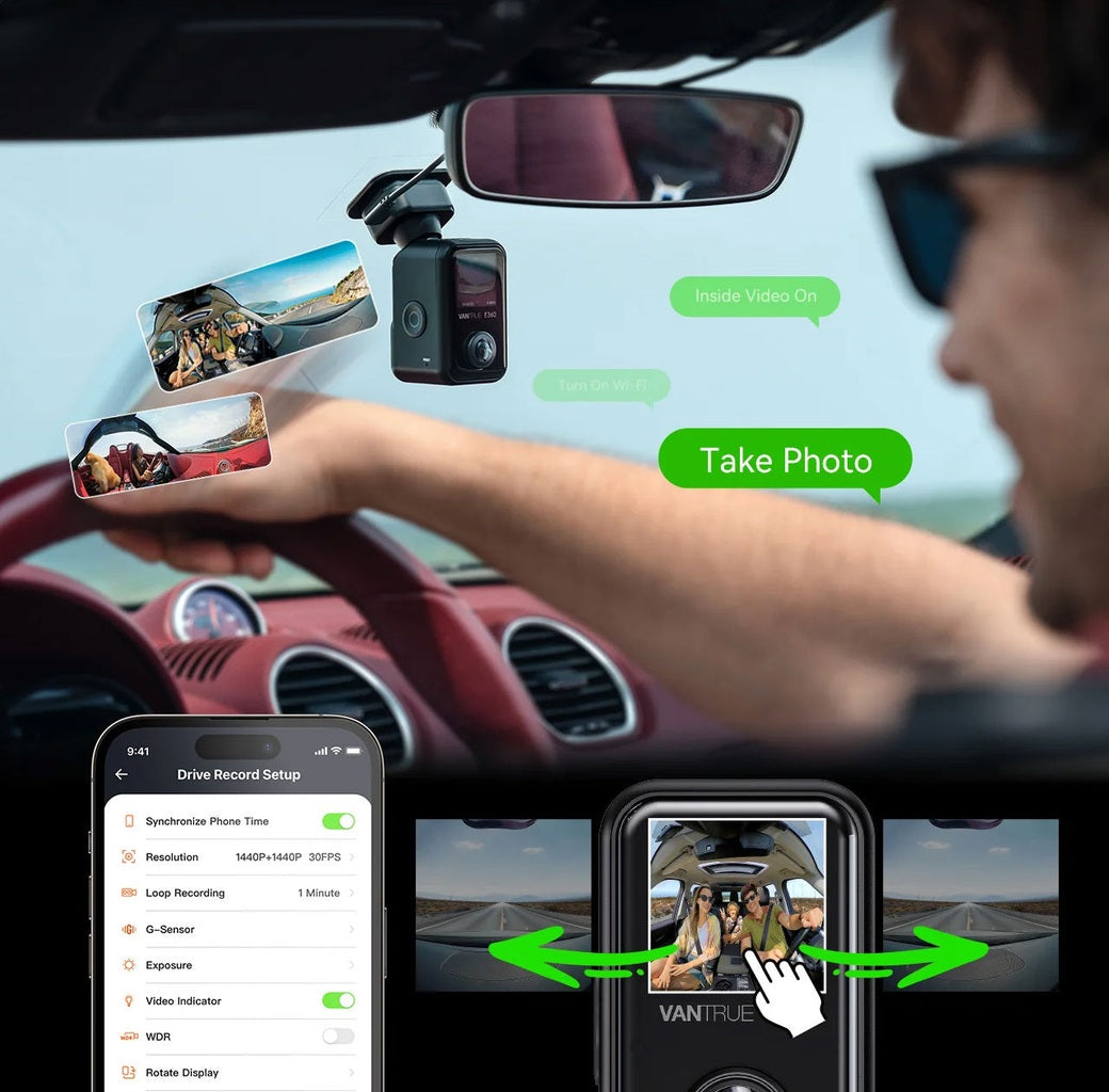 Vantrue E360 Cloud 5K 2CH Wifi GPS 360 degree dashcam