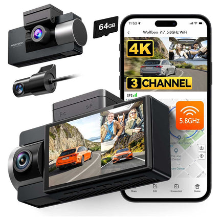 <tc>Wolfbox i17 3CH 4K Wifi GPS 64gb dashcam</tc>