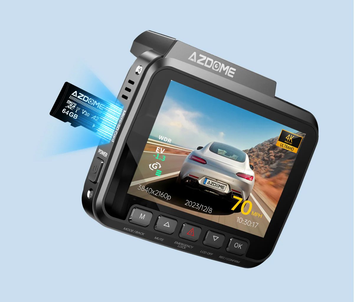 AZDome GS63H Pro True 4K 2CH Wifi GPS 64gb dashcam – Allcam